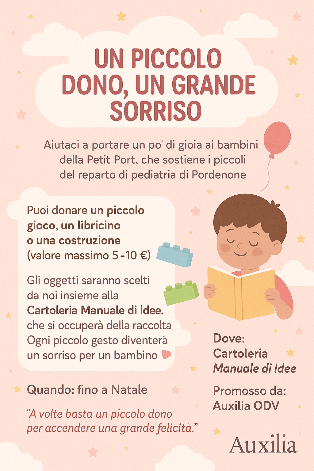 Locandina del progetto Un piccolo dono, un grande sorriso